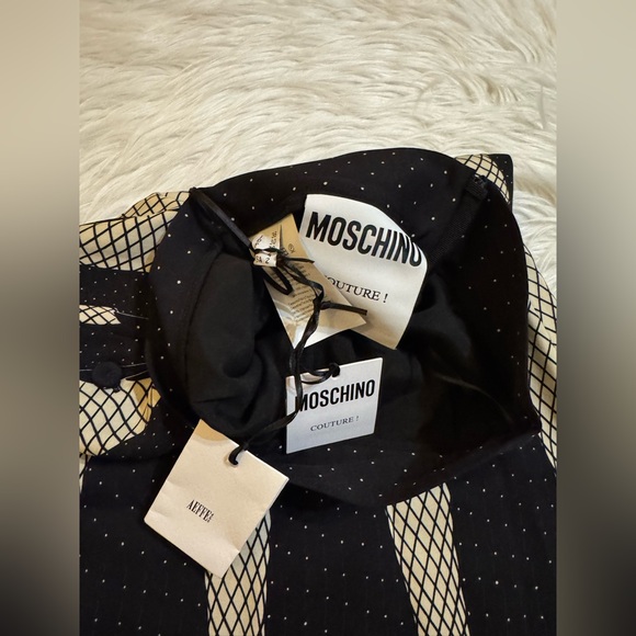 Moschino New Dancers Legs Midi Skirt Black Cream Size 2 - Picture 2 of 7